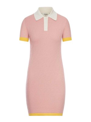 FENDI: knee length dresses - Ff Cotton And Silk Dress