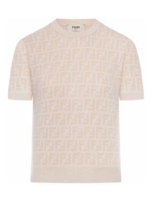 FENDI: crew necks - Ff Wool And Silk Sweater