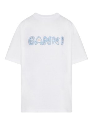 GANNI: Camisetas - Camiseta - Blanco