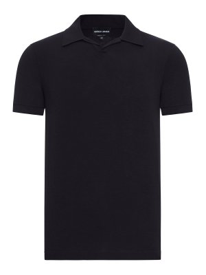 GIORGIO ARMANI: polo shirts - Short-Sleeved Polo Shirt In Technical Fabric