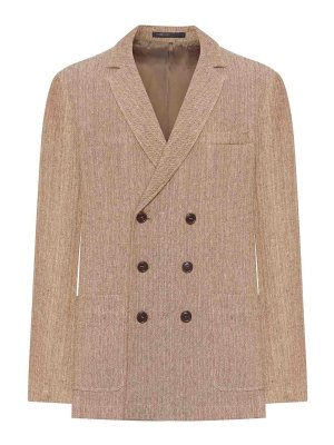GIORGIO ARMANI: blazers - Double-Breasted Linen Blazer