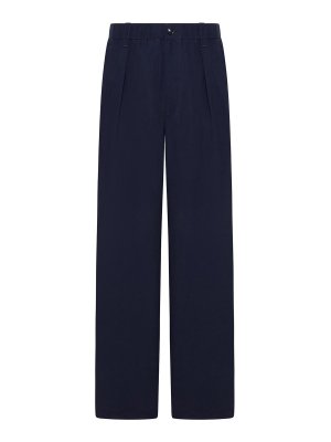 GIORGIO ARMANI: casual trousers - Wide-Leg Tailored Linen Trousers