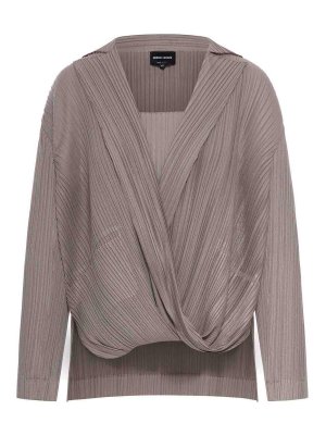 GIORGIO ARMANI: crew necks - Twin Set In Pleated Fabric