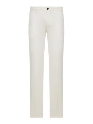 INCOTEX: casual trousers - Stretch Cotton And Linen Blend Trousers