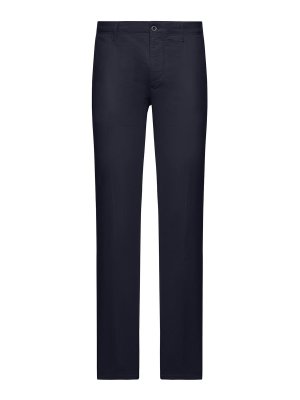 INCOTEX: casual trousers - Stretch Cotton And Linen Blend Trousers