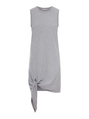 J.W. ANDERSON: knee length dresses - Knotted Hem Dress In Medium Grey Mlange