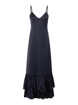 JIL SANDER: knee length dresses - Ruffled Silk Blend Dress