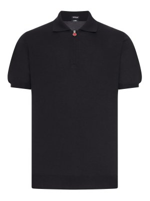 KITON: polo shirts - Solid Color Cotton Knitted Polo Shirt