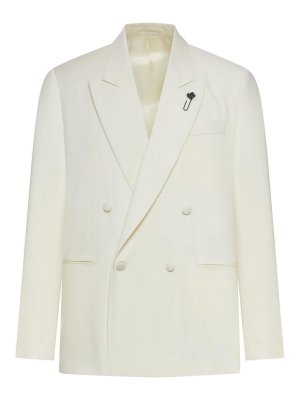 LARDINI: blazers - Double-Breasted Wool Blazer