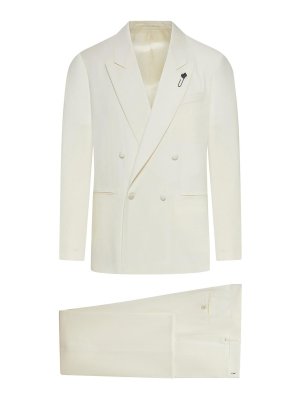 LARDINI: blazers - Double-Breasted Tailored Suit In Virgin Wool