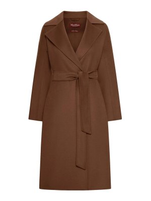 Max Mara: knee length coats - Cashmere Coat With Belt