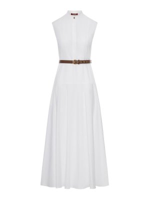 Max Mara: knee length dresses - Cotton Poplin Wheel-Shaped Dress