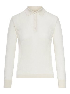 Max Mara: Strickpullover mit Rundhalsausschnitt - Rundhalspullover - Nude