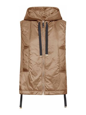 MAX MARA THE CUBE: padded jackets - Padded Vest With Hood In Waterproof Canvas