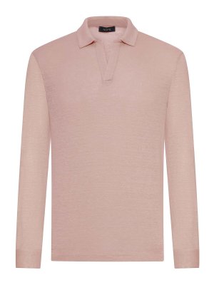 NOME: polo shirts - Long-Sleeved Linen Polo Shirt