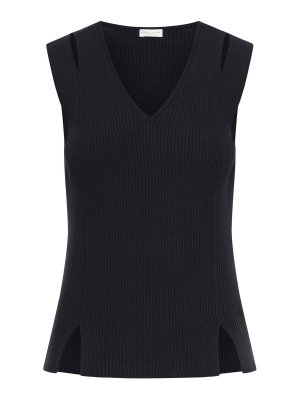 ROBERTO COLLINA: Tops & Tank tops - Sleeveless Top In Vertical Ribbed Knit