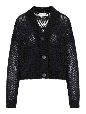 ROBERTO COLLINA: cardigans - Cropped Cardigan In Perforated Knit
