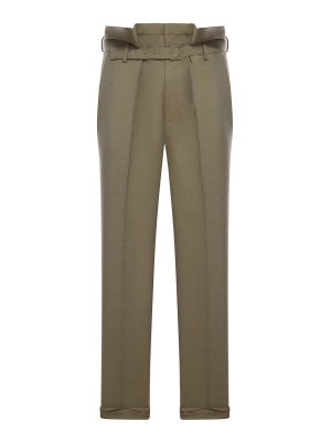 SAINT LAURENT: casual trousers - Paperbag Pants In Wool Gabardine