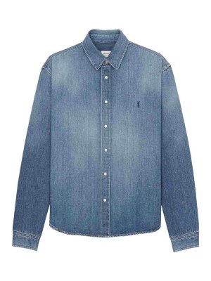 SAINT LAURENT: shirts - Cassandre Shirt In Denim