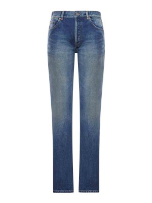 SAINT LAURENT: straight leg jeans - Straight Leg Denim Jeans