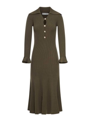 Self Portrait: ニーレングスドレス - 膝丈ドレス - 緑