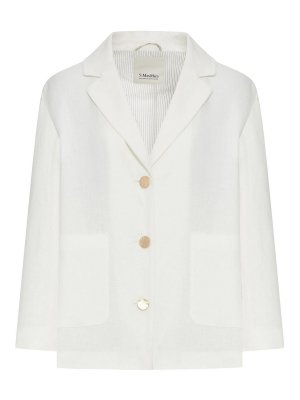 S MAX MARA: casual jackets - Carlotta Linen Jacket