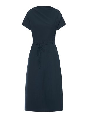 SOEUR: knee length dresses - Felicie Midi Dress In Lyocell And Linen