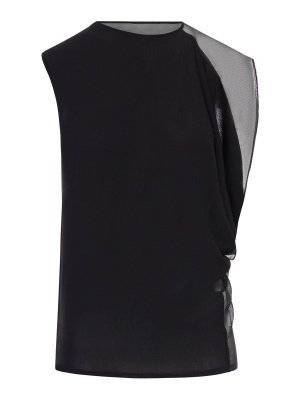 SPORTMAX: Tops & Tank tops - Asymmetric Top In Stretch Fabric