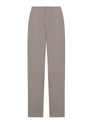 TRANSIT: casual trousers - High-Waisted Cotton Trousers