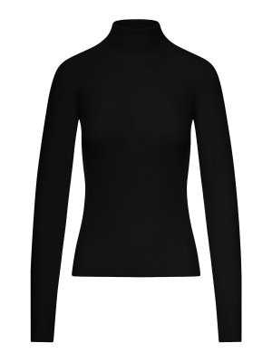 SPORTMAX: Strickpullover mit Rundhalsausschnitt - Rundhalspullover - Schwarz