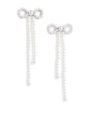 Self Portrait: Orecchini - Orecchini pendenti con fiocco di perle