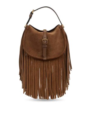 ETRO: shopper - Borsa Piccola Pony In Camoscio Con Frange