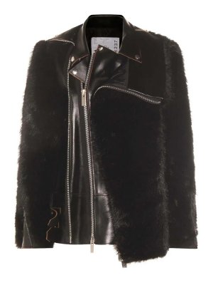 Sacai: Pelz und Shearling - Pelz - Schwarz