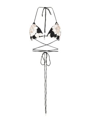 ROTATE Birger Christensen: Tops & Tank tops - Flower Mesh Bra Top