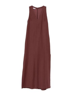 BRUNELLO CUCINELLI: ニーレングスドレス - 膝丈ドレス - ダークレッド