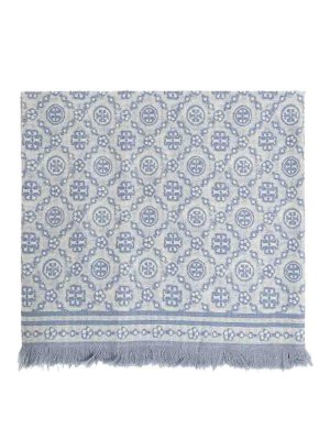 TORY BURCH: scarves - T Monogram Floral Scarf