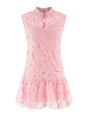 Self Portrait: knee length dresses - Lace dress with collar