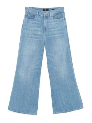 7 FOR ALL MANKIND: Jeans à jambe droite - Jean Droit - Bleu Clair