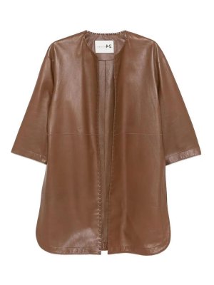 MANZONI24: Knielange Mäntel - Knielanger Mantel - Braun