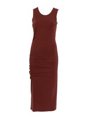PATRIZIA PEPE: Robe longueur genou - Robe Au Genou - Marron