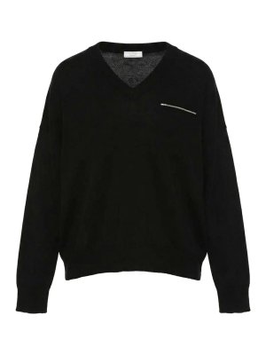 PESERICO: Strickpullover mit Rundhalsausschnitt - Rundhalspullover - Schwarz