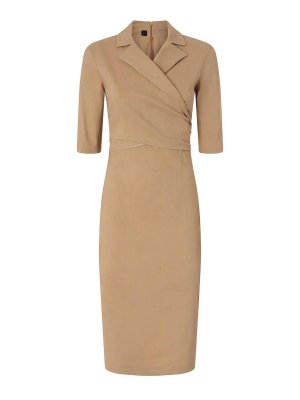 Pinko: Robe longueur genou - Robe Au Genou - Beige