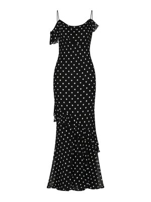 Self Portrait: maxi dresses - Polka Dot Georgette Maxi Dress