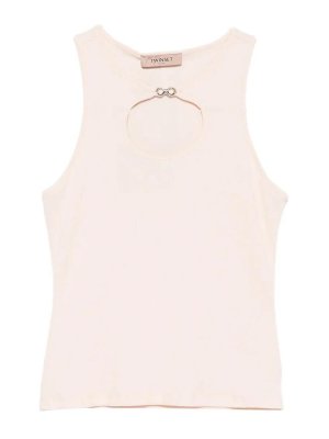 TWINSET: Tops & Tank tops - Ribbed Tank Top With `Infinity` Logo