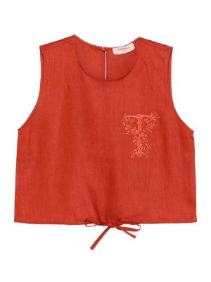 TWINSET: Tops & Tank tops - Top With Drawstring And `T` Embroidery