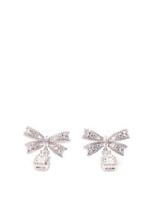 Self Portrait: Earrings - Bow Crystal Drop Earrings