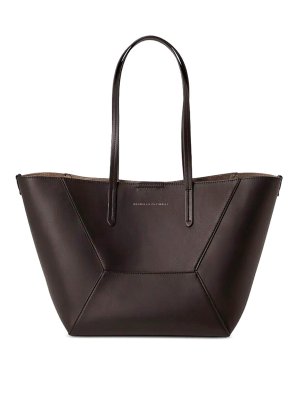 BRUNELLO CUCINELLI: Handtaschen - Shopper - Dunkelbraun