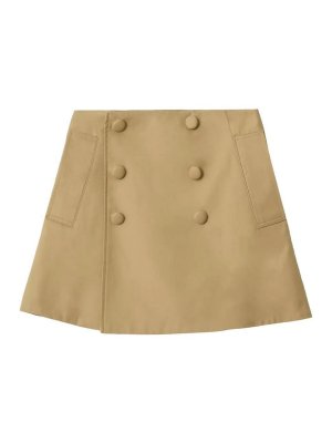 BURBERRY: Knee length skirts & Midi - Cotton Trench Wrap Skirt
