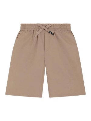 Dolce & Gabbana Jr: Trousers Shorts - Poplin Bermuda Shorts With Dg Patch