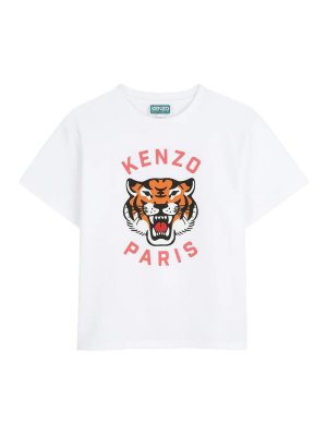 KENZO: t-shirts - Logo-Print Cotton T-Shirt